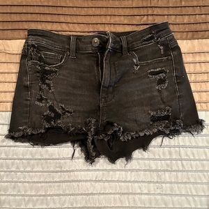 Black jean shorts American eagle